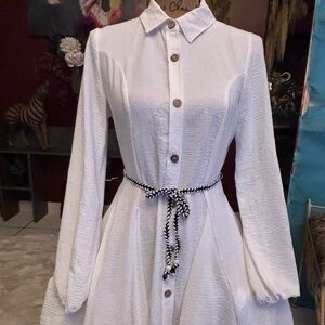 Adidas Elegant White Long Sleeve Dress